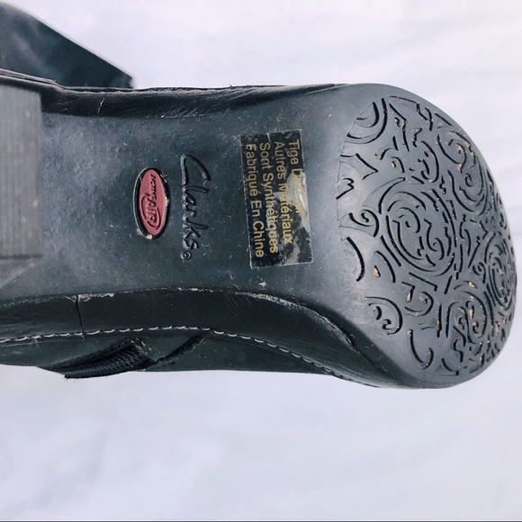 Clarks knee boots, comfortable 3” heel, black nubuck, size US 6.5M (EU38) - Picture 9 of 14